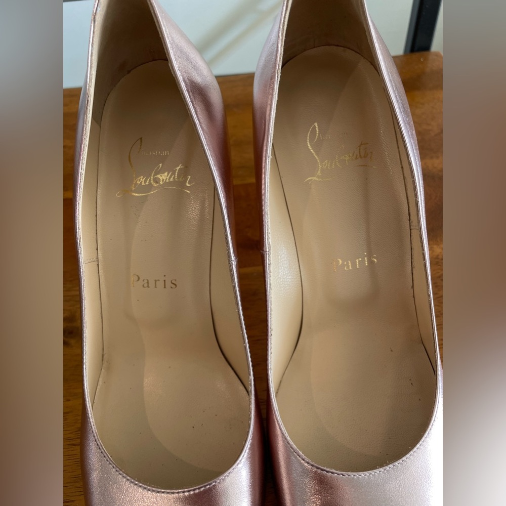 Louboutin Fifi Rose Gold Metallic Pumps - Picture 5 of 12